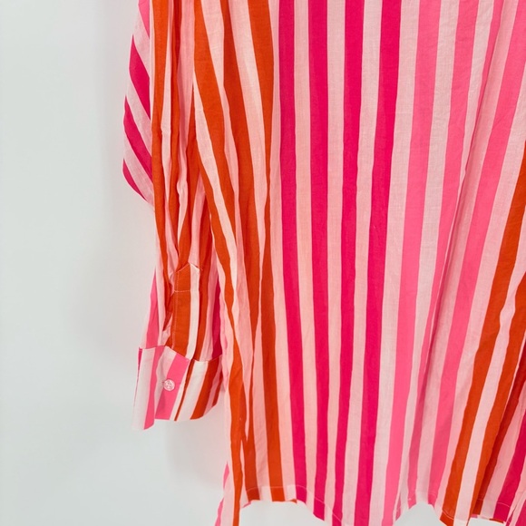 Beach Riot Alexa Top Cotton Sunset Stripes Button Down Large - Picture 6 of 8